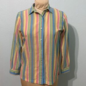 Ralph Lauren Vintage  colorful stripes button down   Shirt MP
